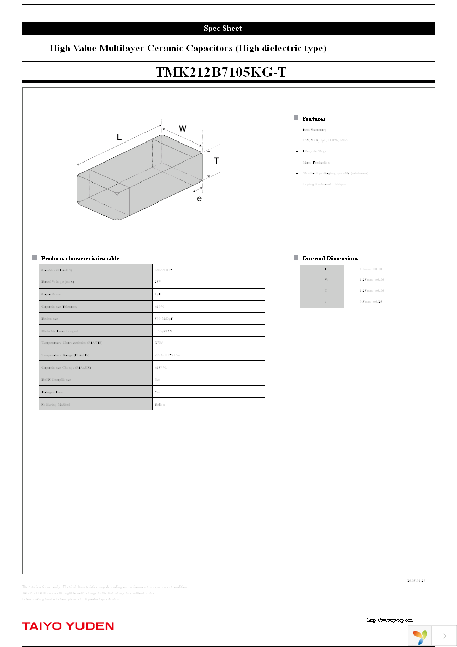 TMK212B7105KG-T Page 1