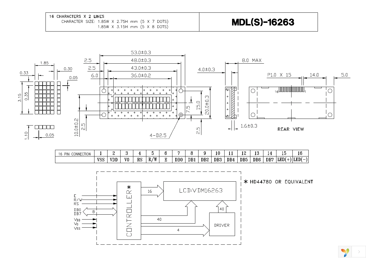 MDLS-16263-C-LV-G-LED01G-FFC Page 1