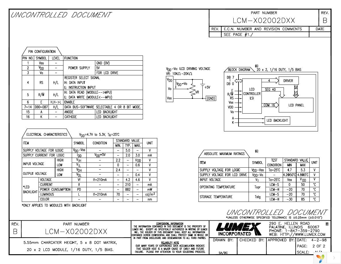 LCM-S02002DSR Page 2