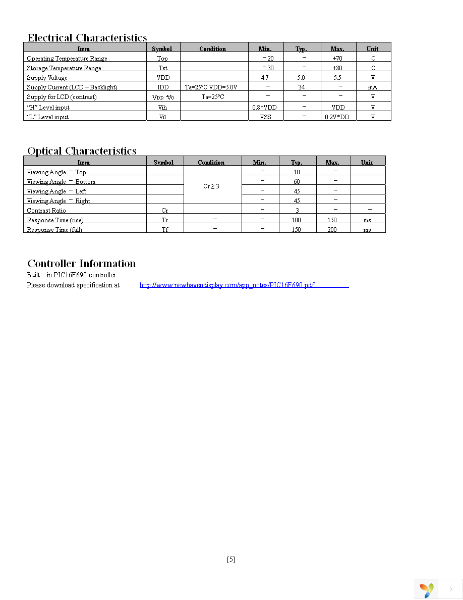 NHD-0216K3Z-NSW-BBW-V3 Page 5