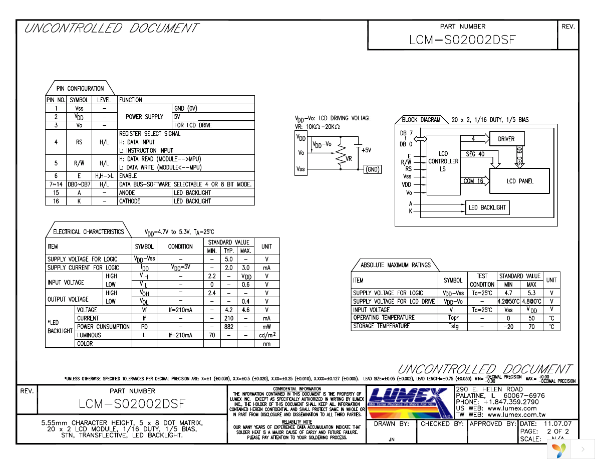 LCM-S02002DSF Page 2