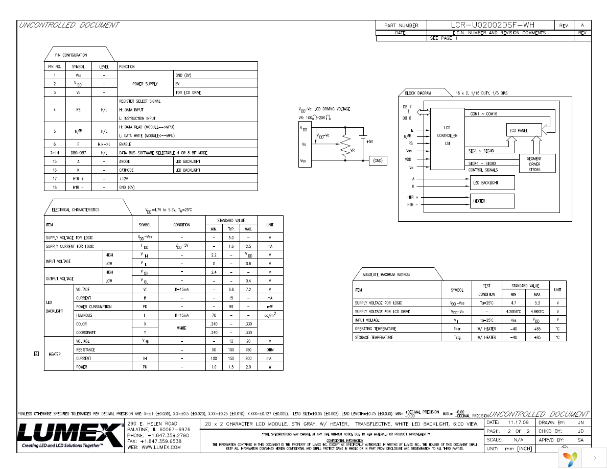 LCR-U02002DSF-WH Page 2