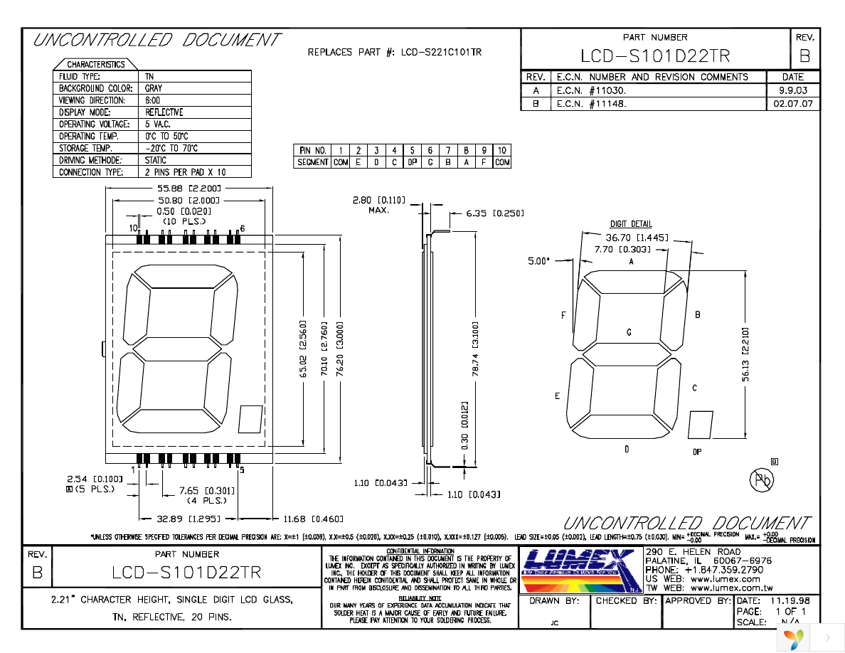 LCD-S101D22TR Page 1