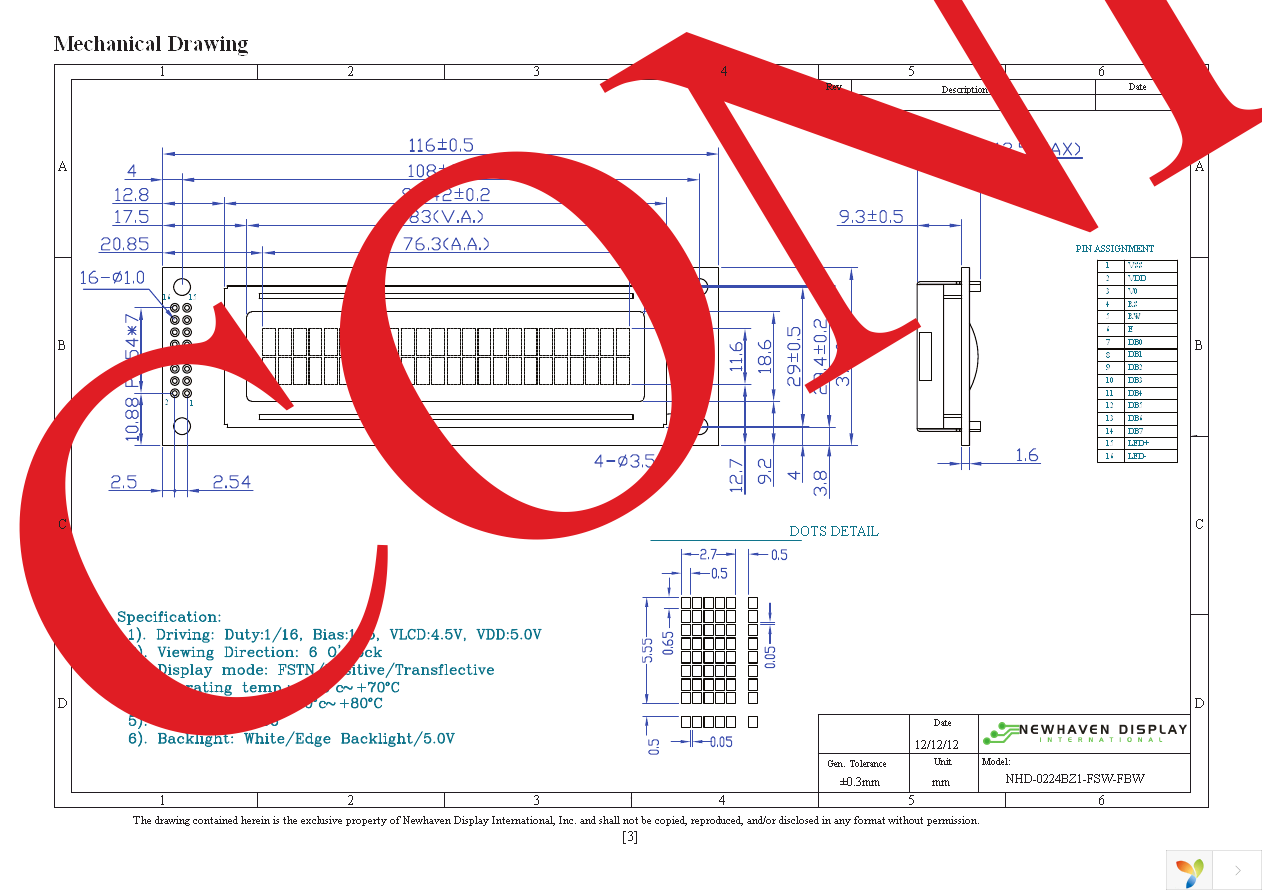 NHD-0224BZ1-FSW-FBW Page 3