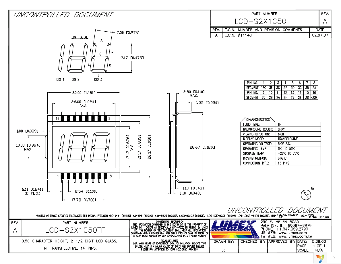 LCD-S2X1C50TF Page 1
