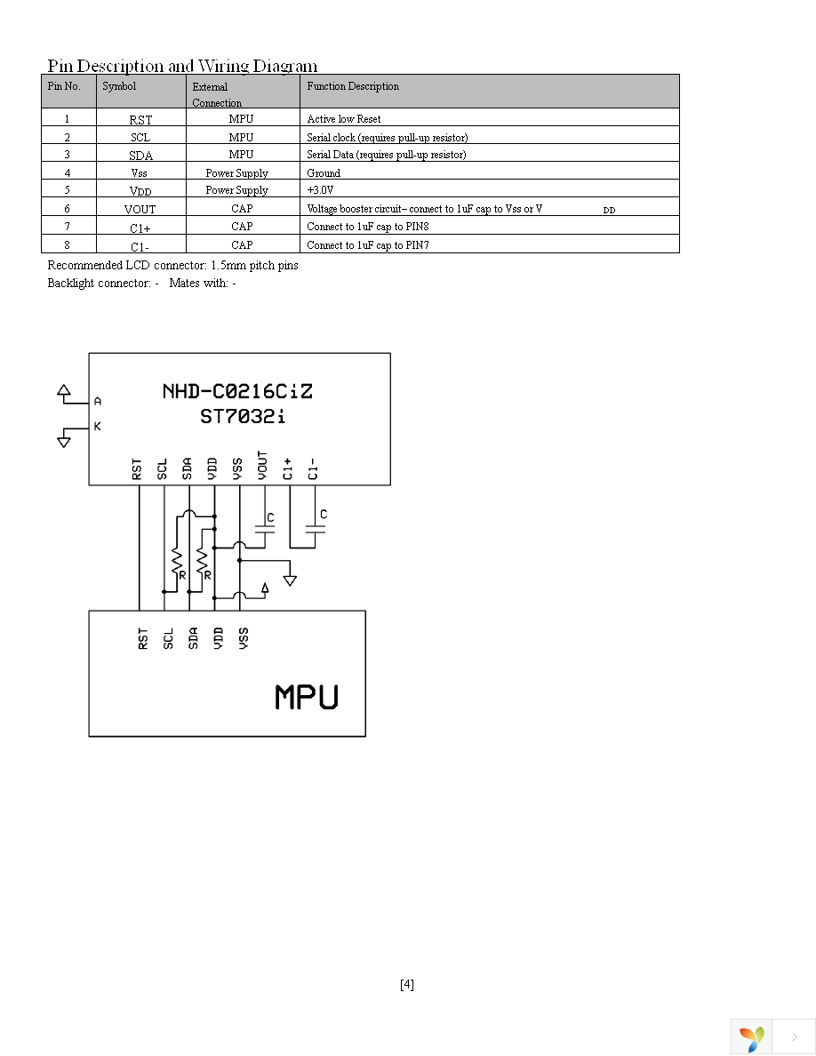 NHD-C0216CIZ-FN-FBW-3V Page 4