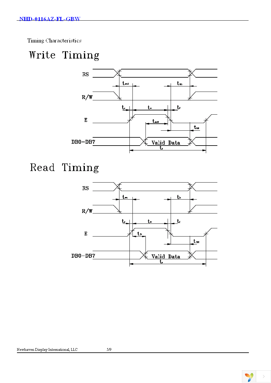 NHD-0116AZ-FL-GBW Page 6