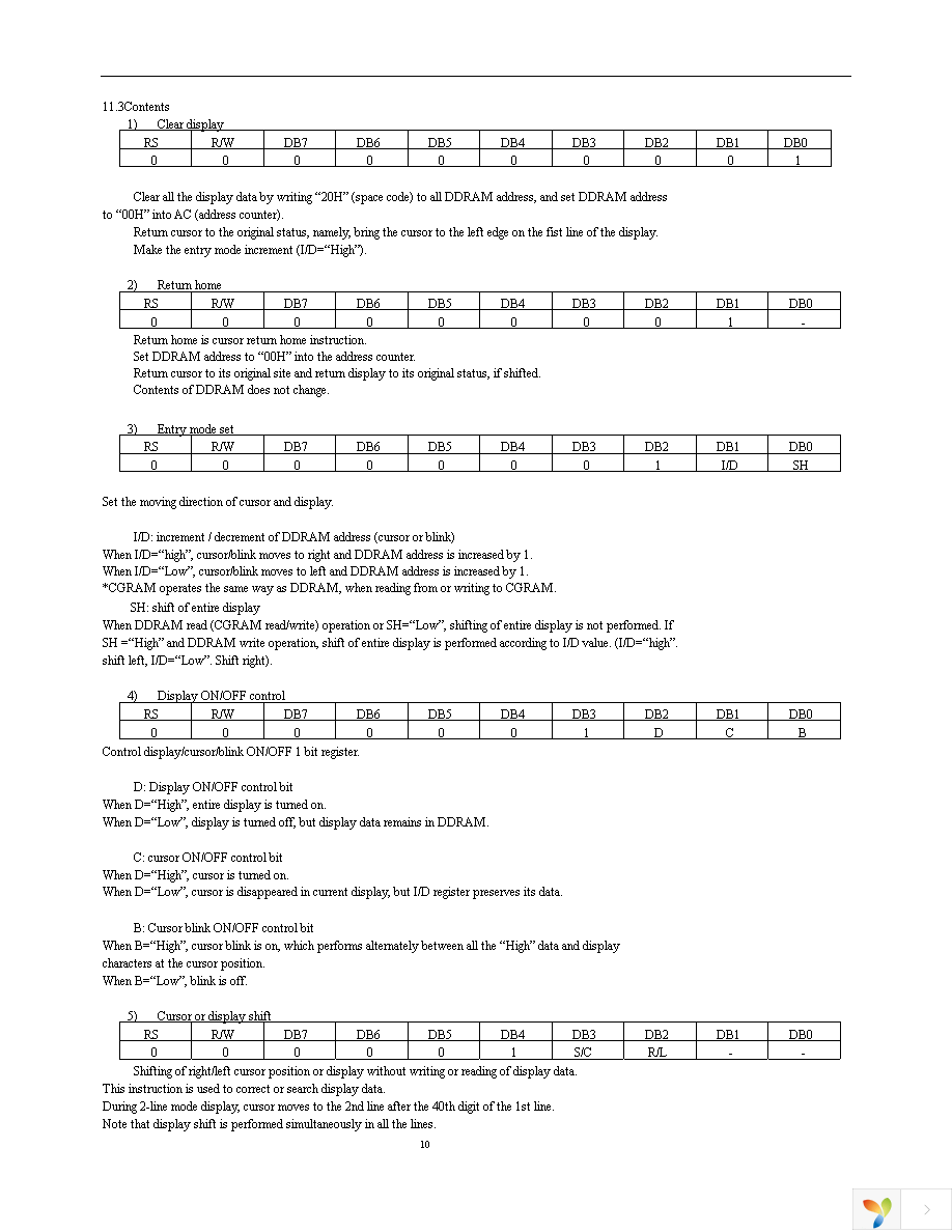 NHD-0220GZ-FL-GBW Page 10