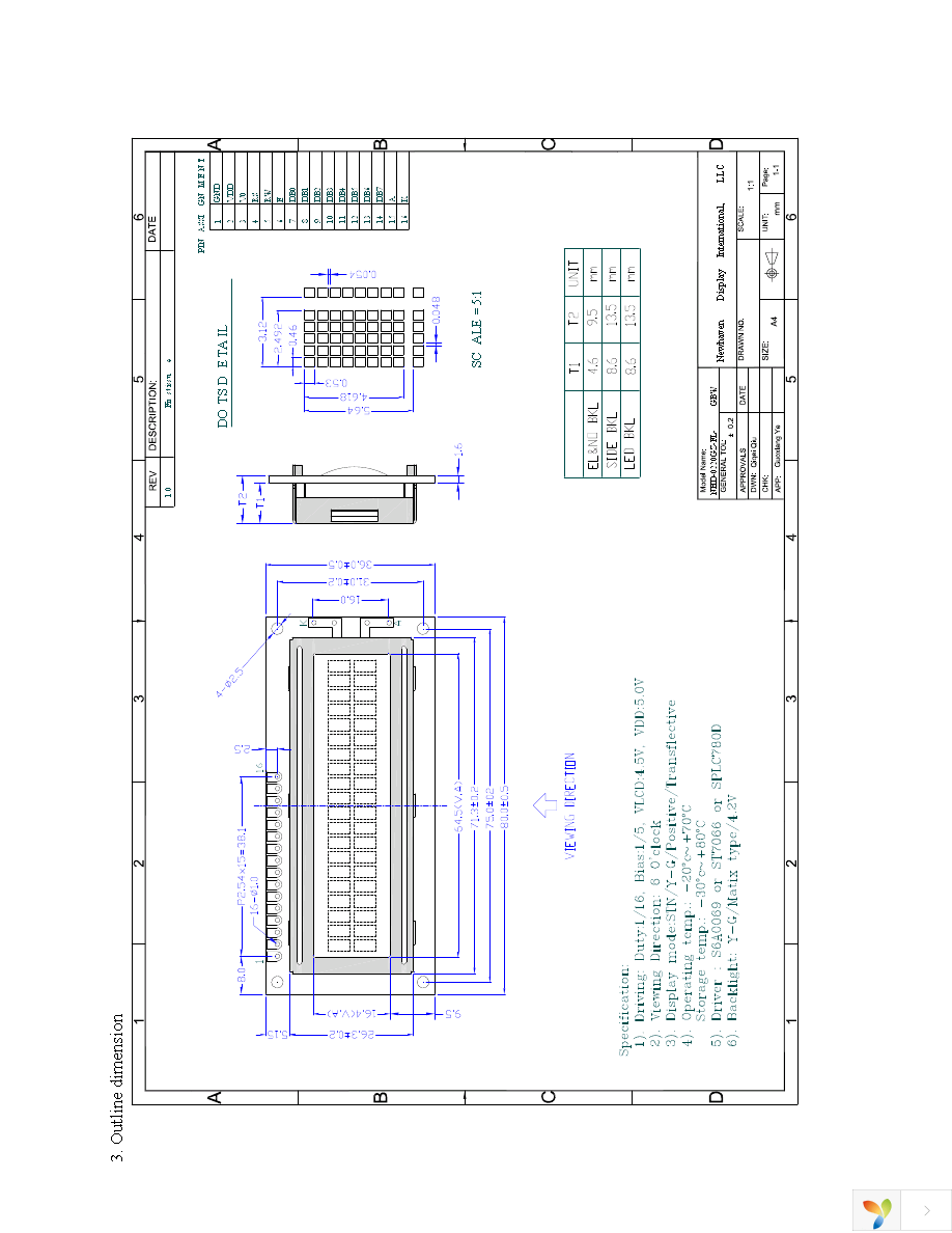 NHD-0220GZ-FL-GBW Page 4