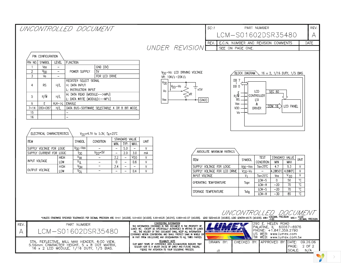 LCM-S01602DSR35480 Page 2