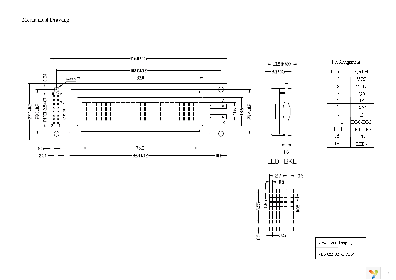 NHD-0224BZ-FL-YBW Page 3