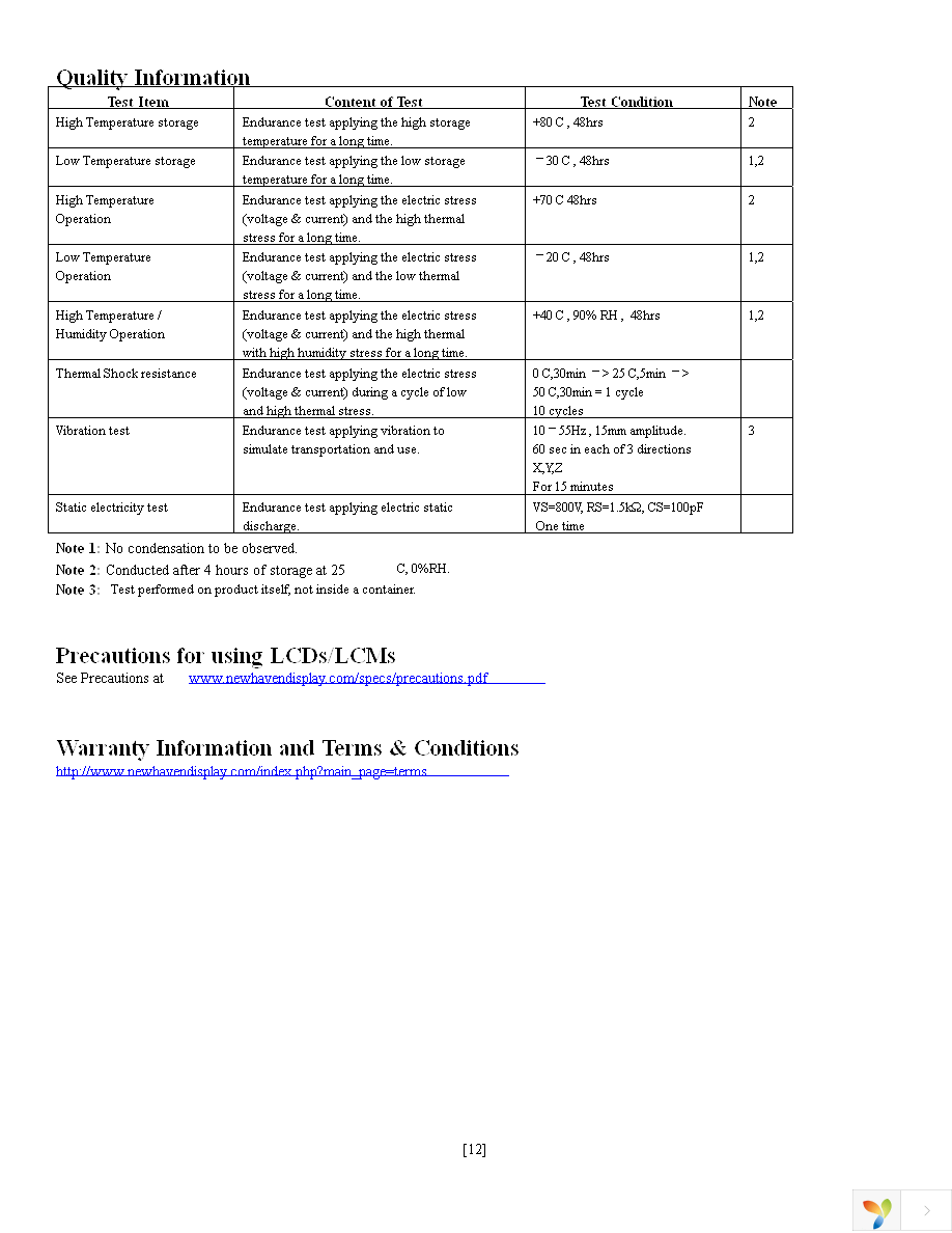 NHD-0116GZ-FL-YBW Page 12