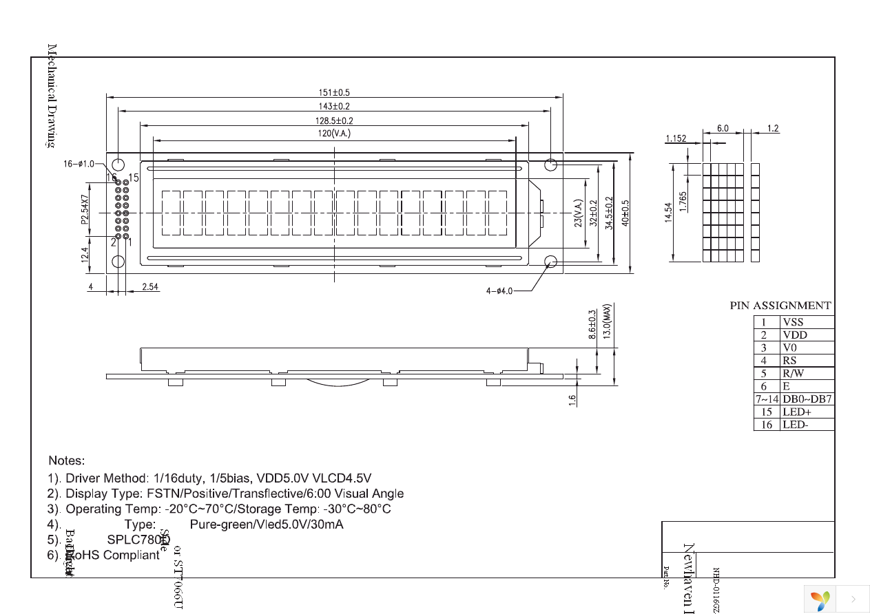 NHD-0116GZ-FSPG-FBW Page 3