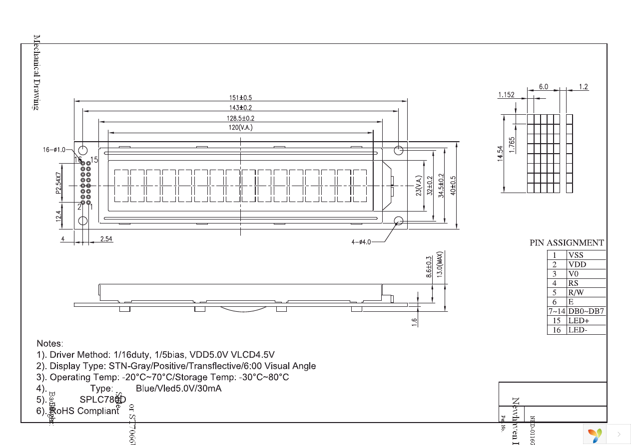 NHD-0116GZ-FSB-GBW Page 3