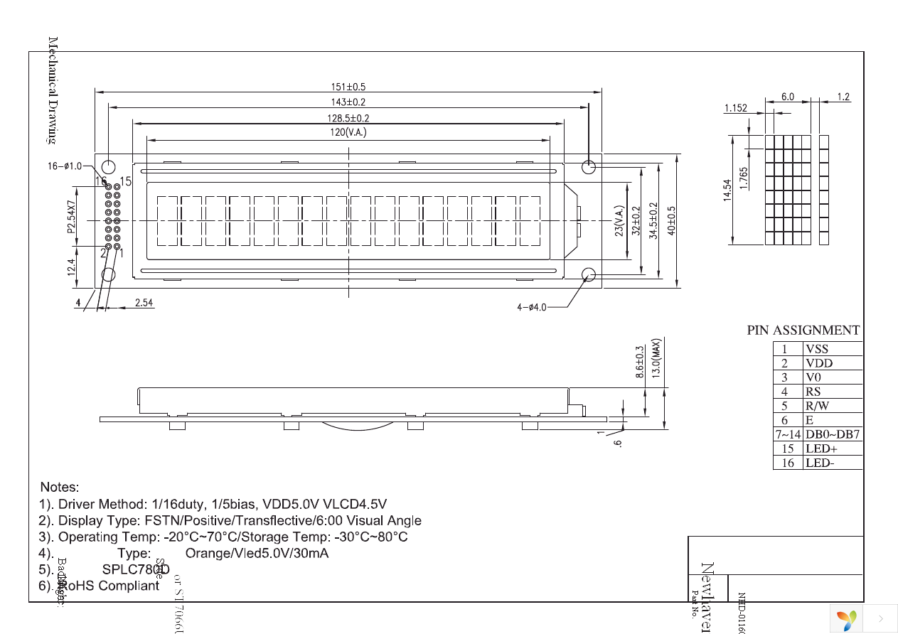 NHD-0116GZ-FSO-FBW Page 3