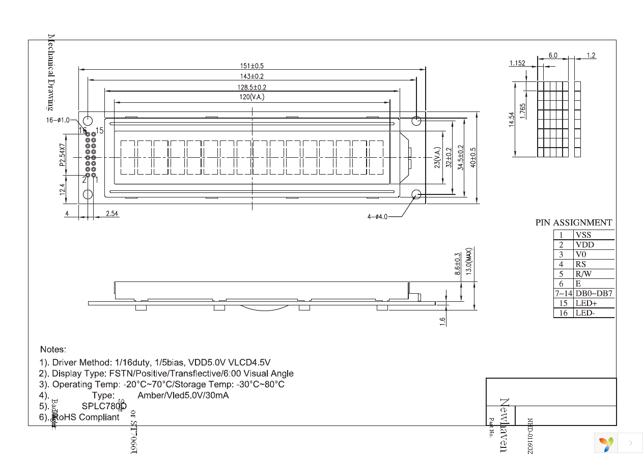 NHD-0116GZ-FSA-FBW Page 3