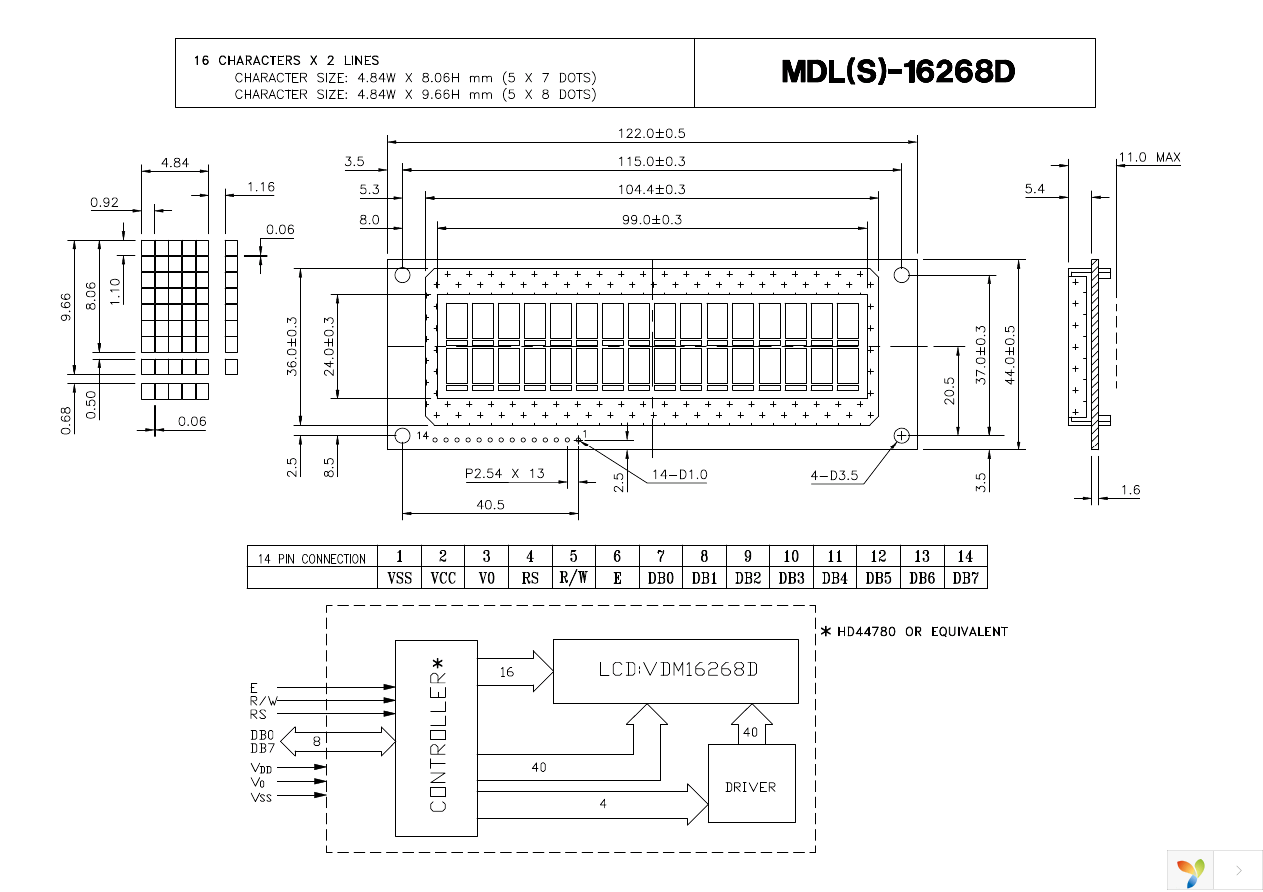 MDLS-16268D-LV-G-LED4G Page 1