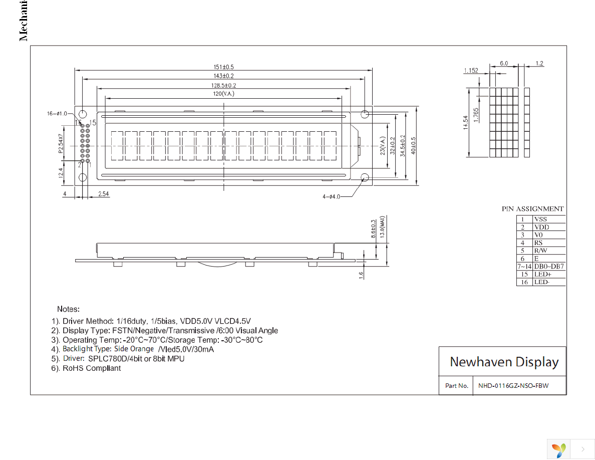 NHD-0116GZ-NSO-FBW Page 3