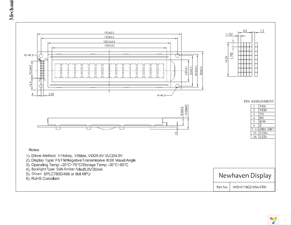 NHD-0116GZ-NSA-FBW Page 3