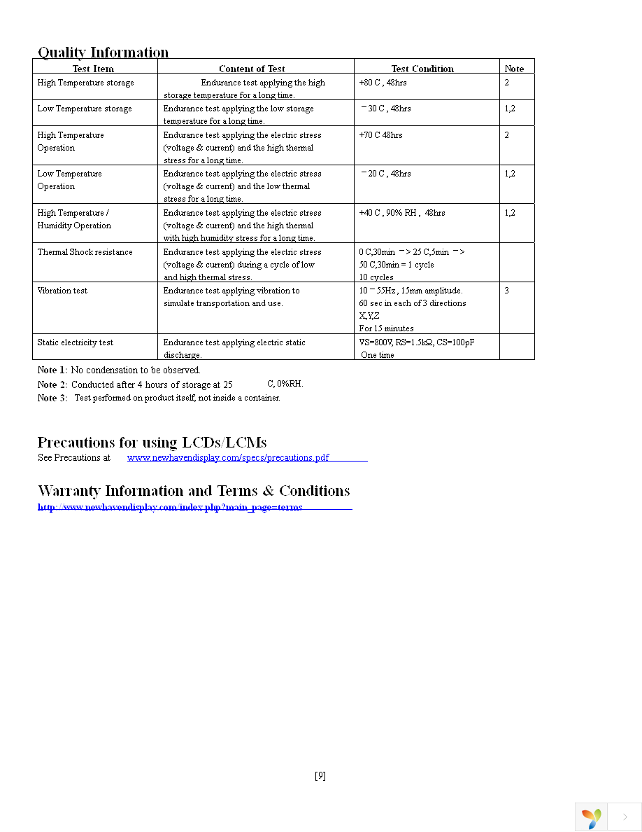 NHD-0420AZ-FL-GBW-3V Page 9