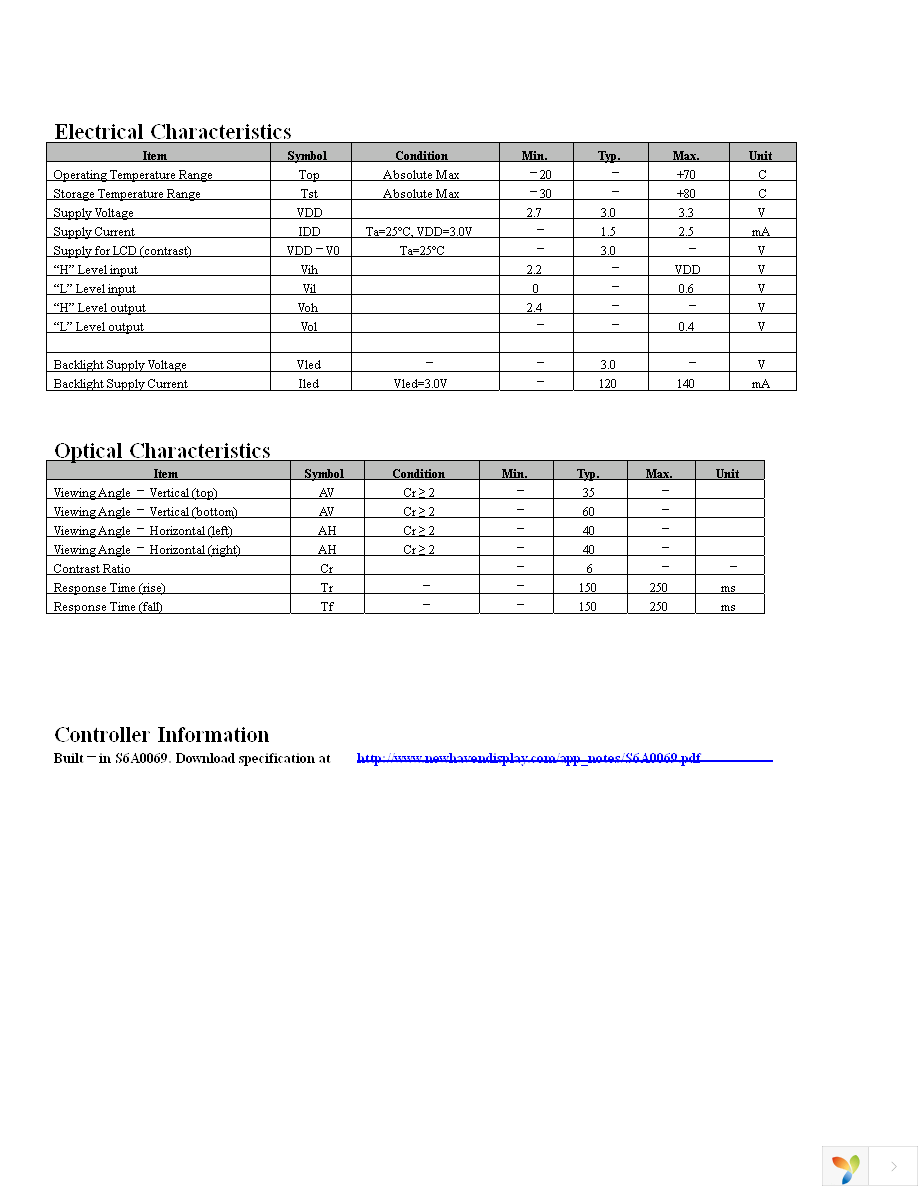 NHD-0108FZ-FL-YBW-3V-C1 Page 5