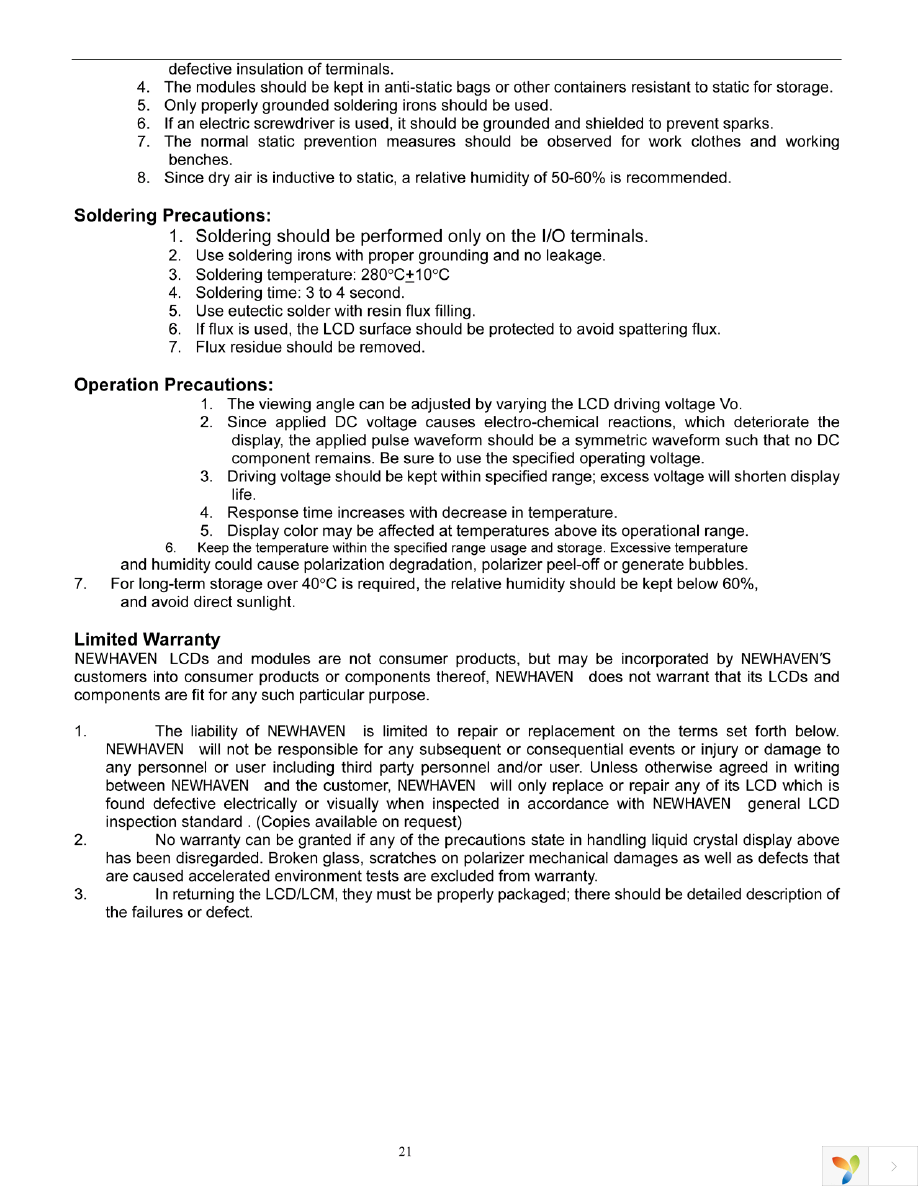 NHD-0220FZ-SYG-GBW Page 21