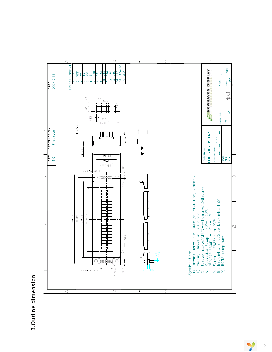 NHD-0220FZ-SYG-GBW Page 4