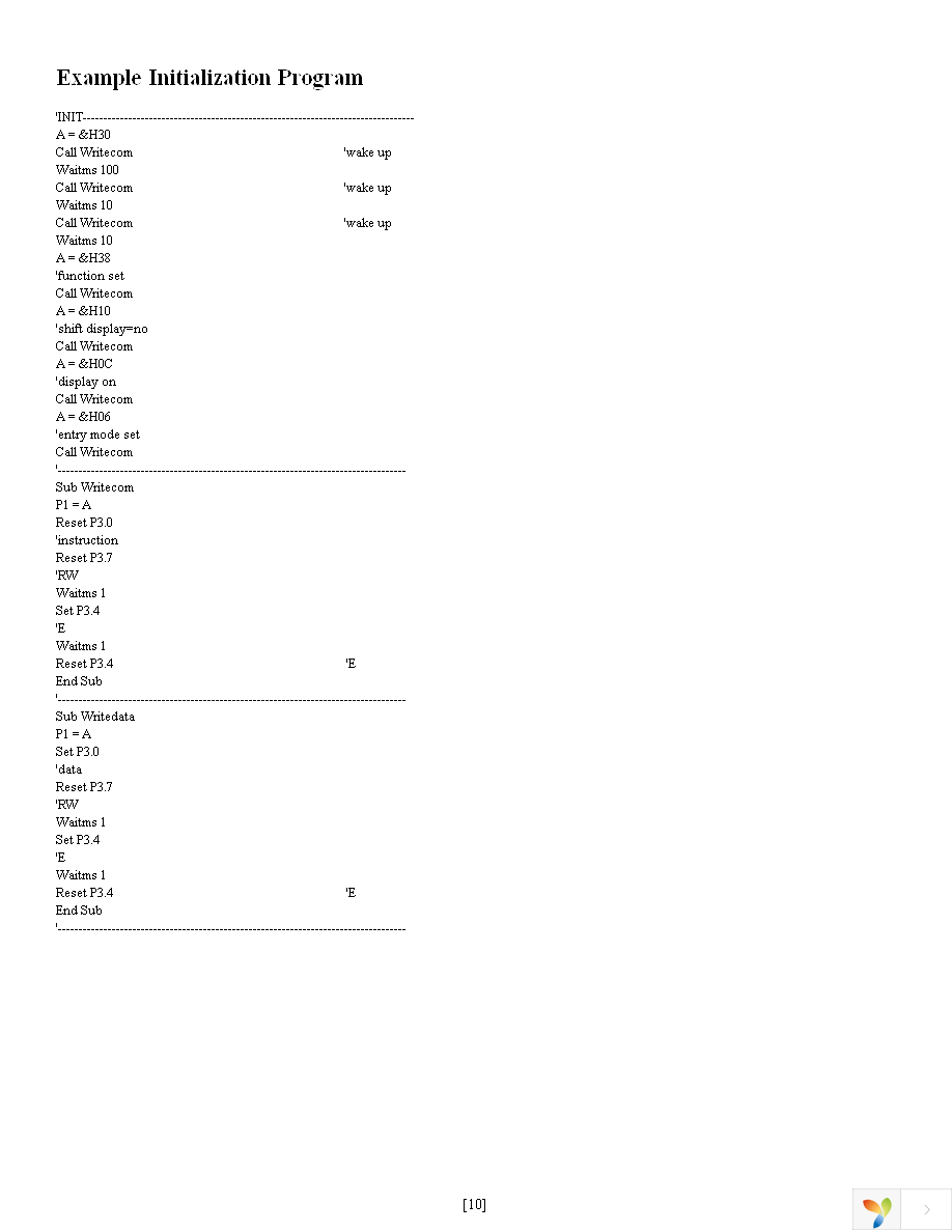 NHD-C0220AU-FSW-FTS Page 10