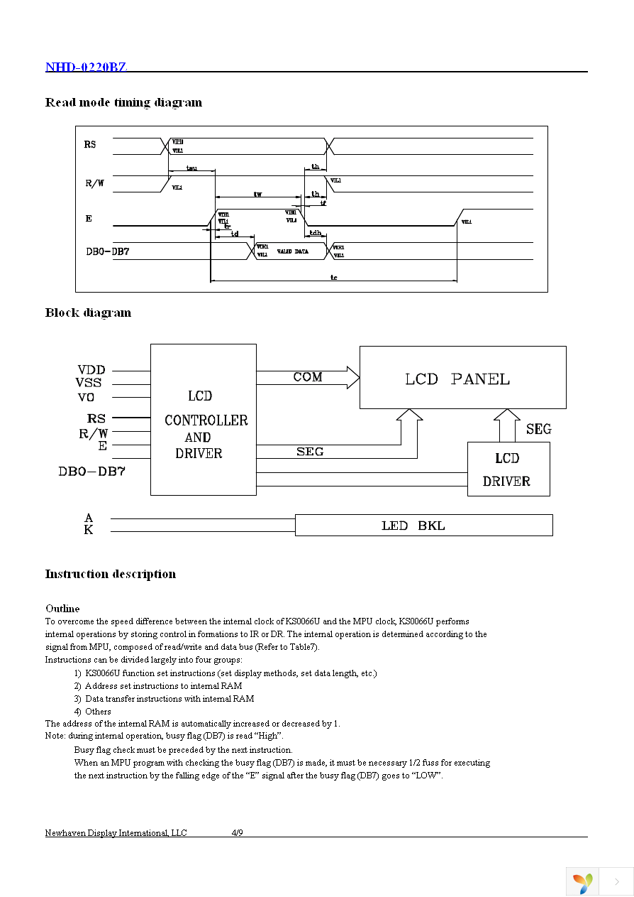 NHD-0220BZ-FL-YBW Page 5