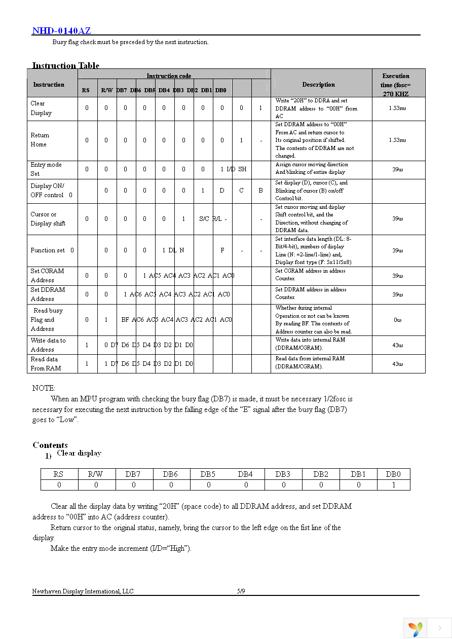 NHD-0140AZ-FL-YBW Page 6