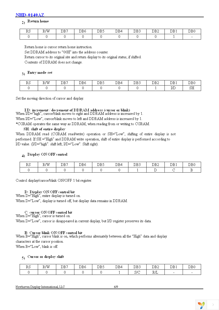 NHD-0140AZ-FL-YBW Page 7