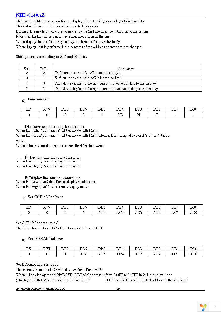 NHD-0140AZ-FL-YBW Page 8