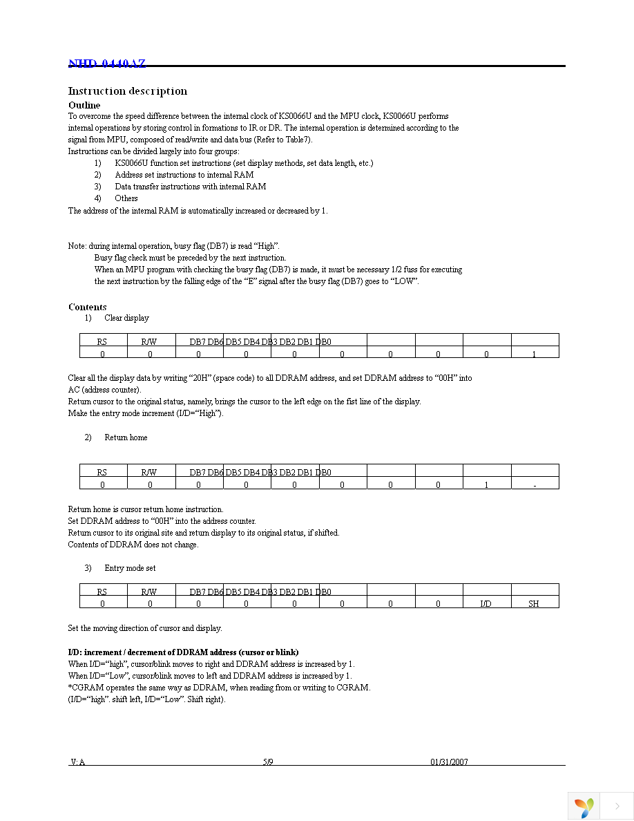 NHD-0440AZ-FL-GBW Page 6