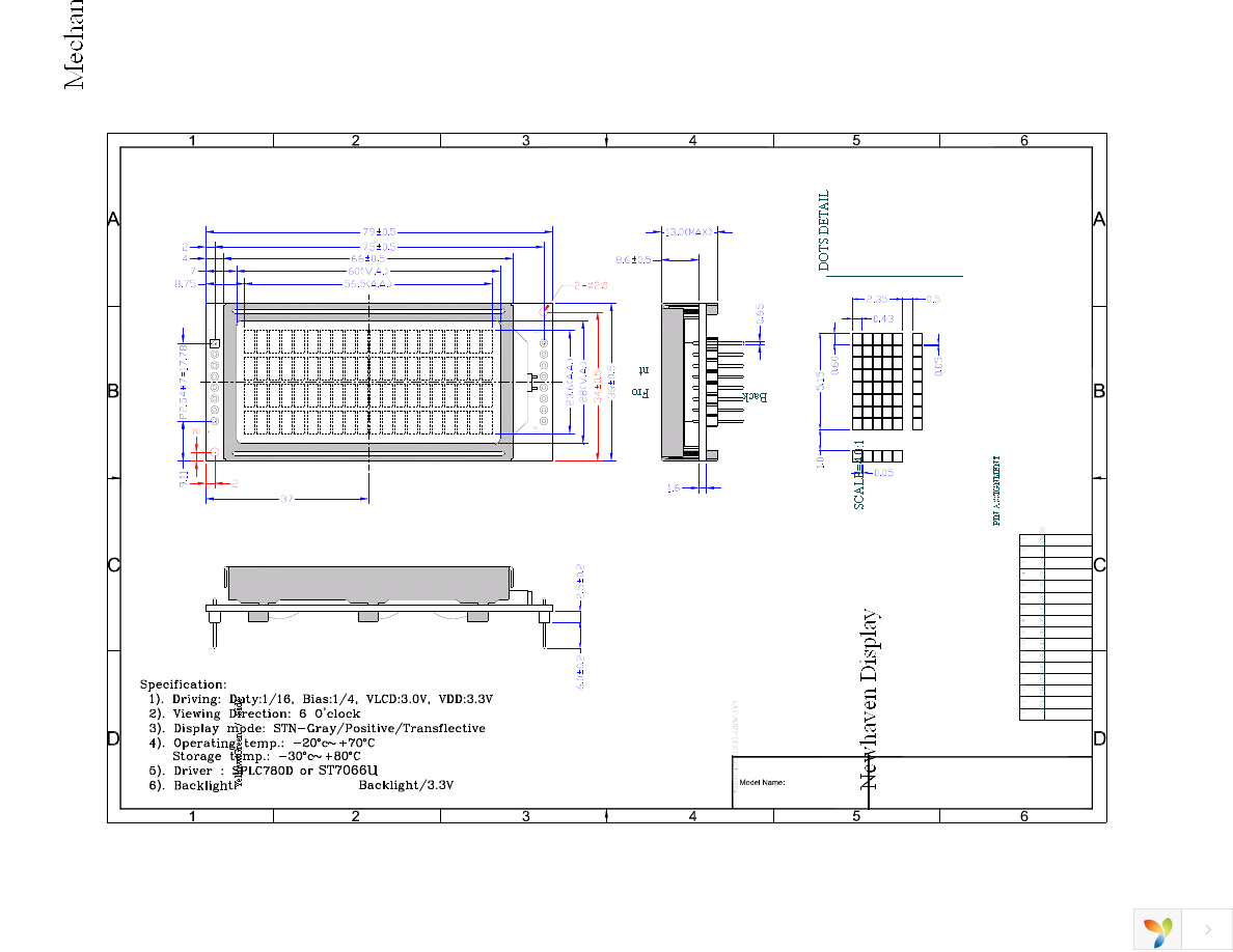 NHD-0420H1Z-FL-GBW-3V3 Page 3