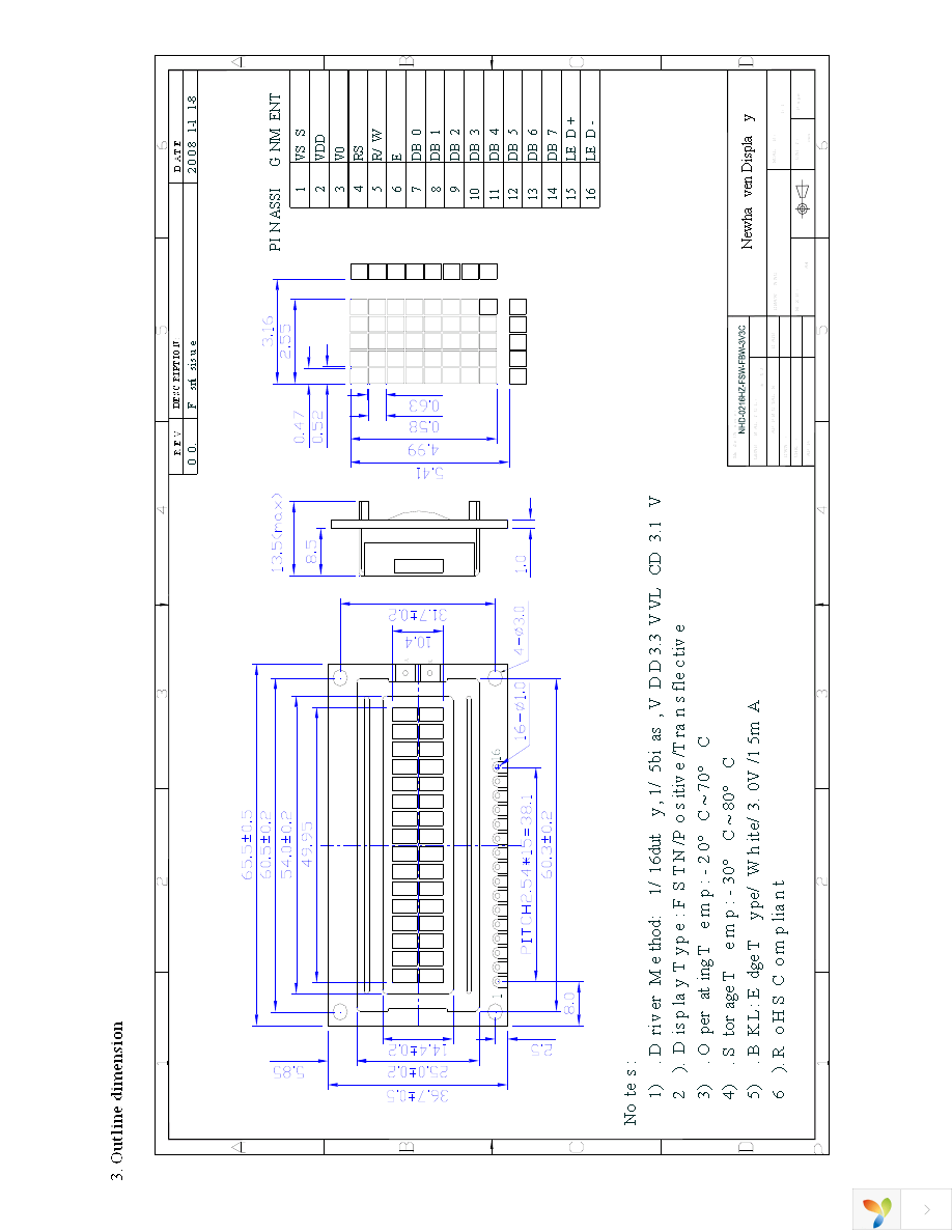 NHD-0216HZ-FSW-FBW-3V3C Page 4