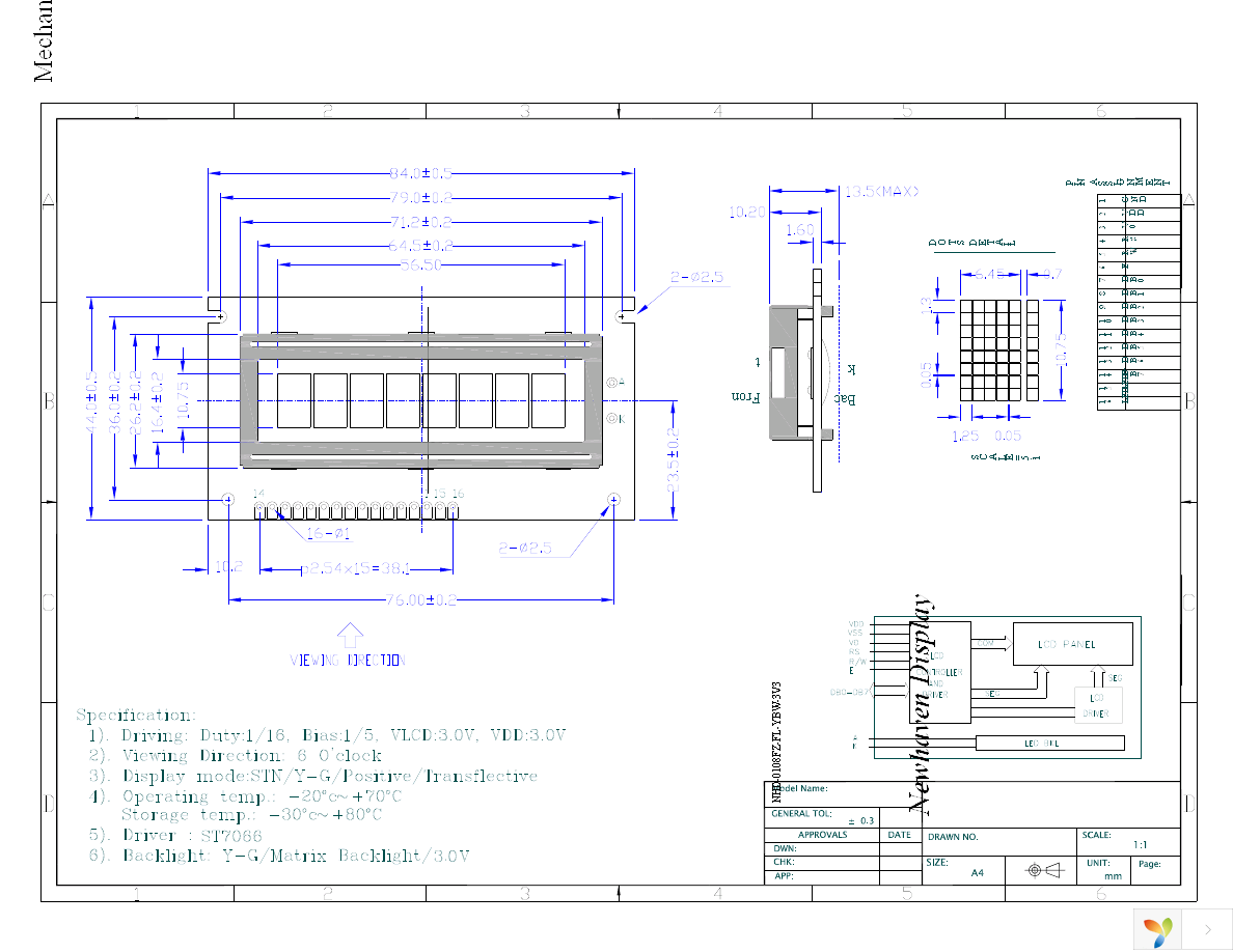 NHD-0108FZ-FL-YBW-3V3 Page 3