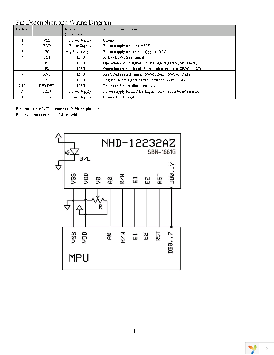 NHD-12232AZ-FSW-GBW Page 4