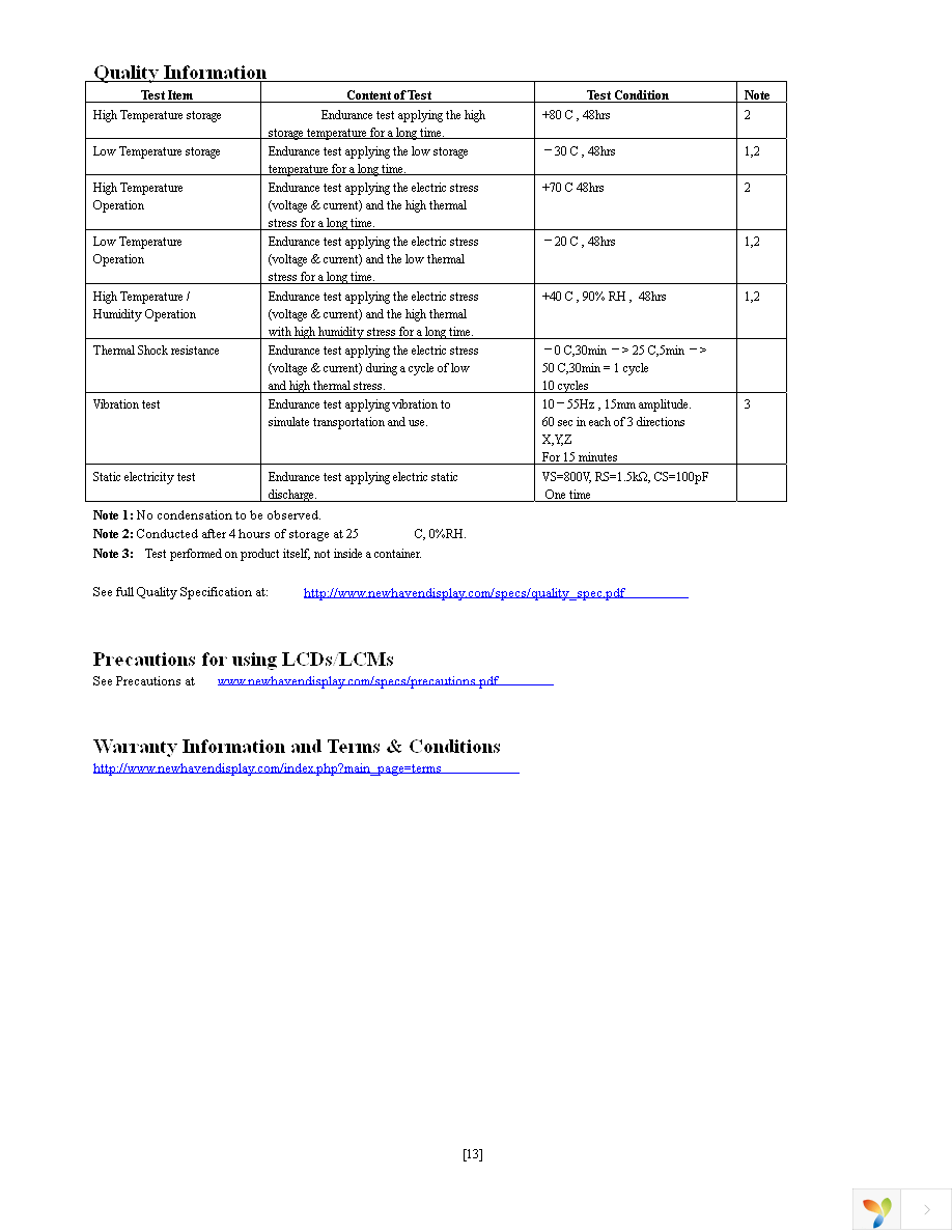 NHD-C12864LZ-FSW-FBW-3V3 Page 13