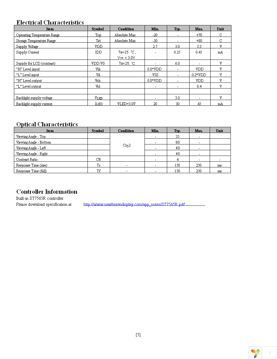 NHD-C12832A1Z-FSW-FBW-3V3 Page 5