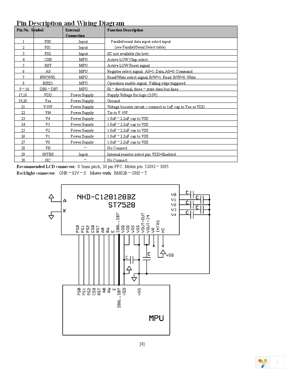 NHD-C128128BZ-FSW-GBW Page 4