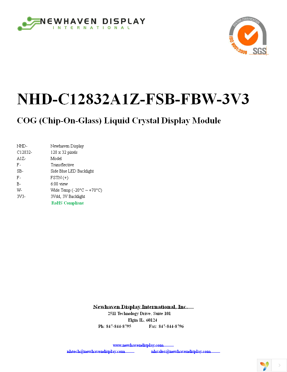 NHD-C12832A1Z-FSB-FBW-3V3 Page 1