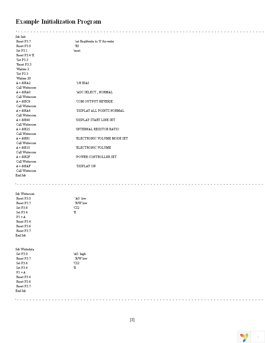 NHD-C12864B2Z-RN-FBW Page 8