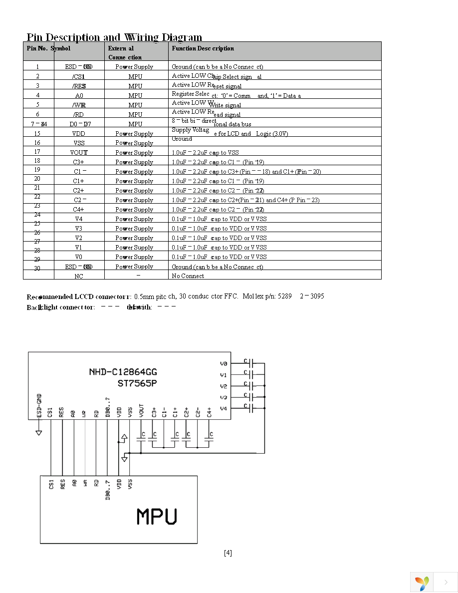 NHD-C12864GG-RN-GBW Page 4