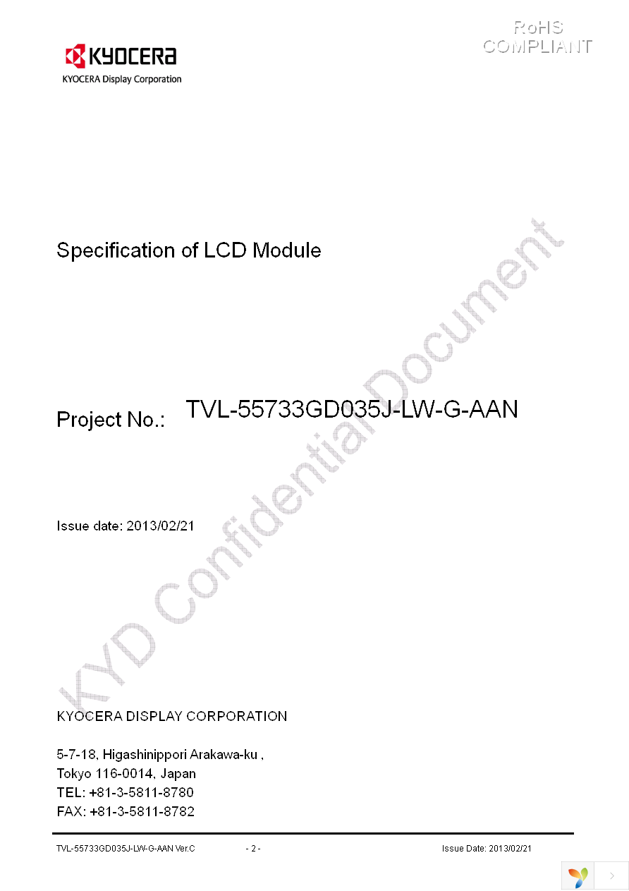 TVL-55733GD035J-LW-G-AAN Page 2