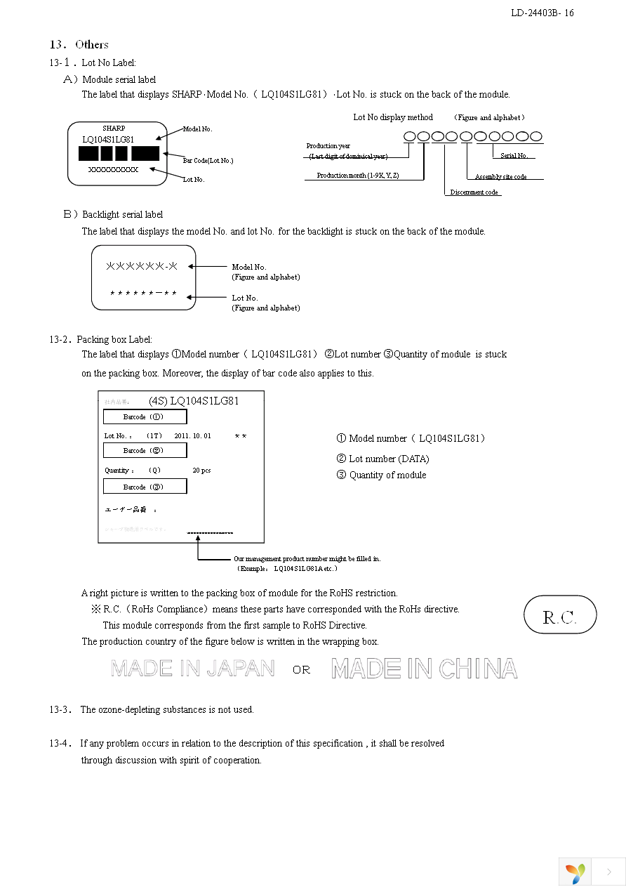 LQ104S1LG81 Page 19