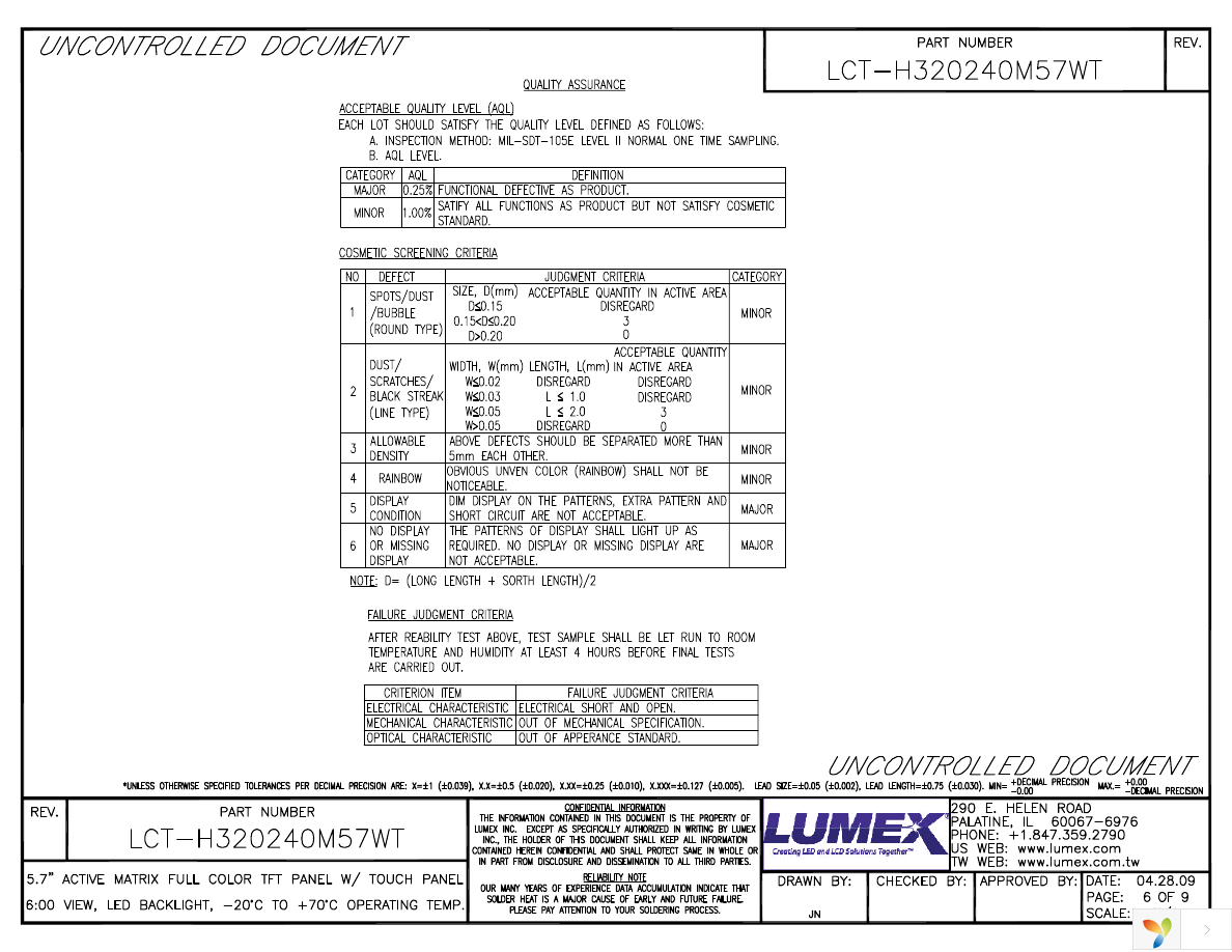 LCT-H320240M57WT Page 6