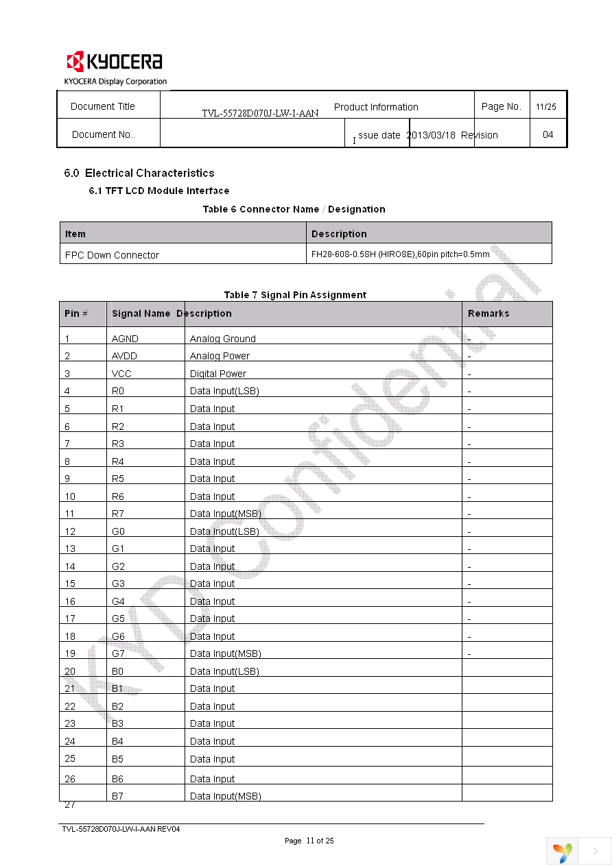 TVL-55728D070J-LW-I-AAN Page 11