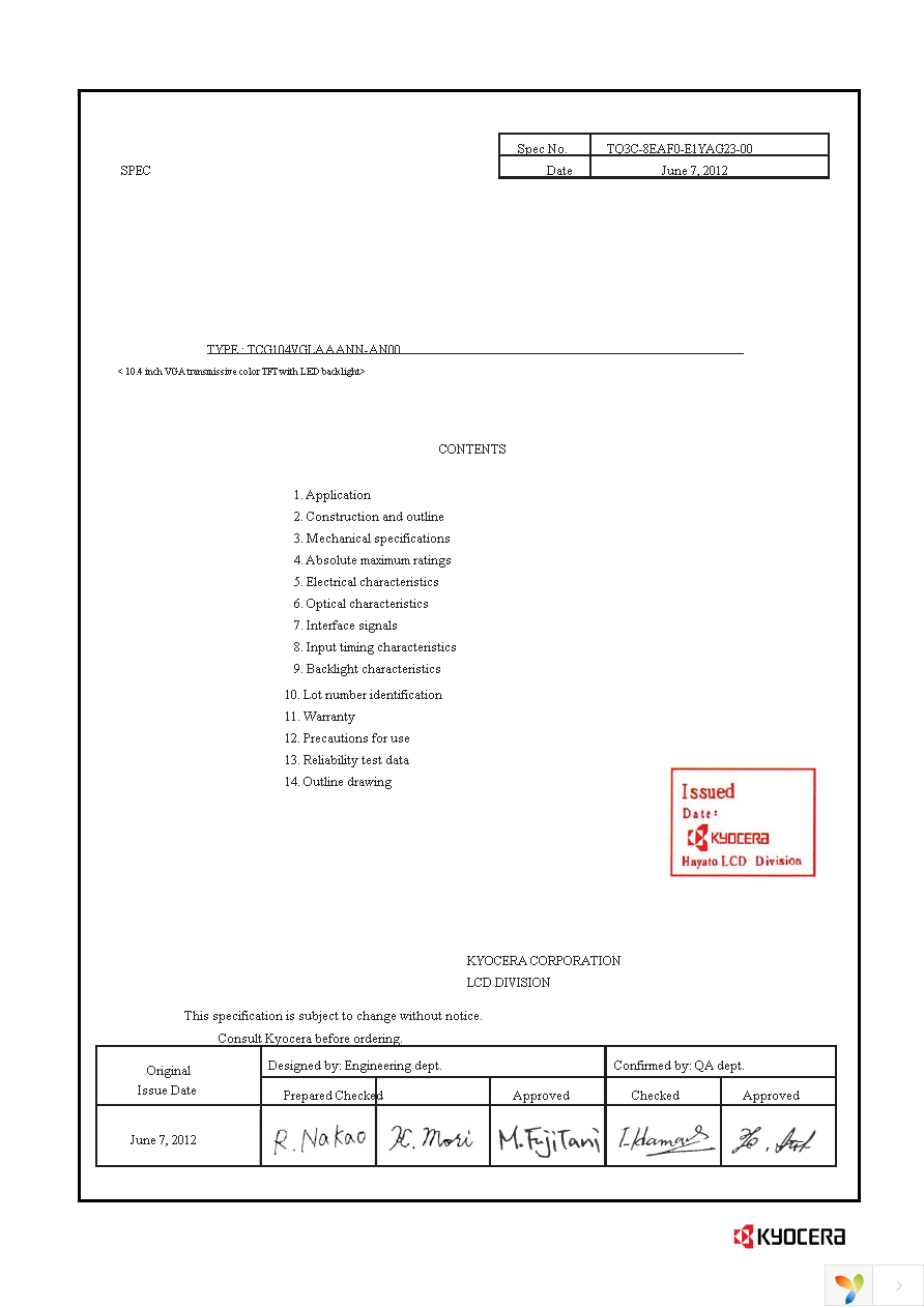 TCG104VGLAAANN-AN00 Page 1