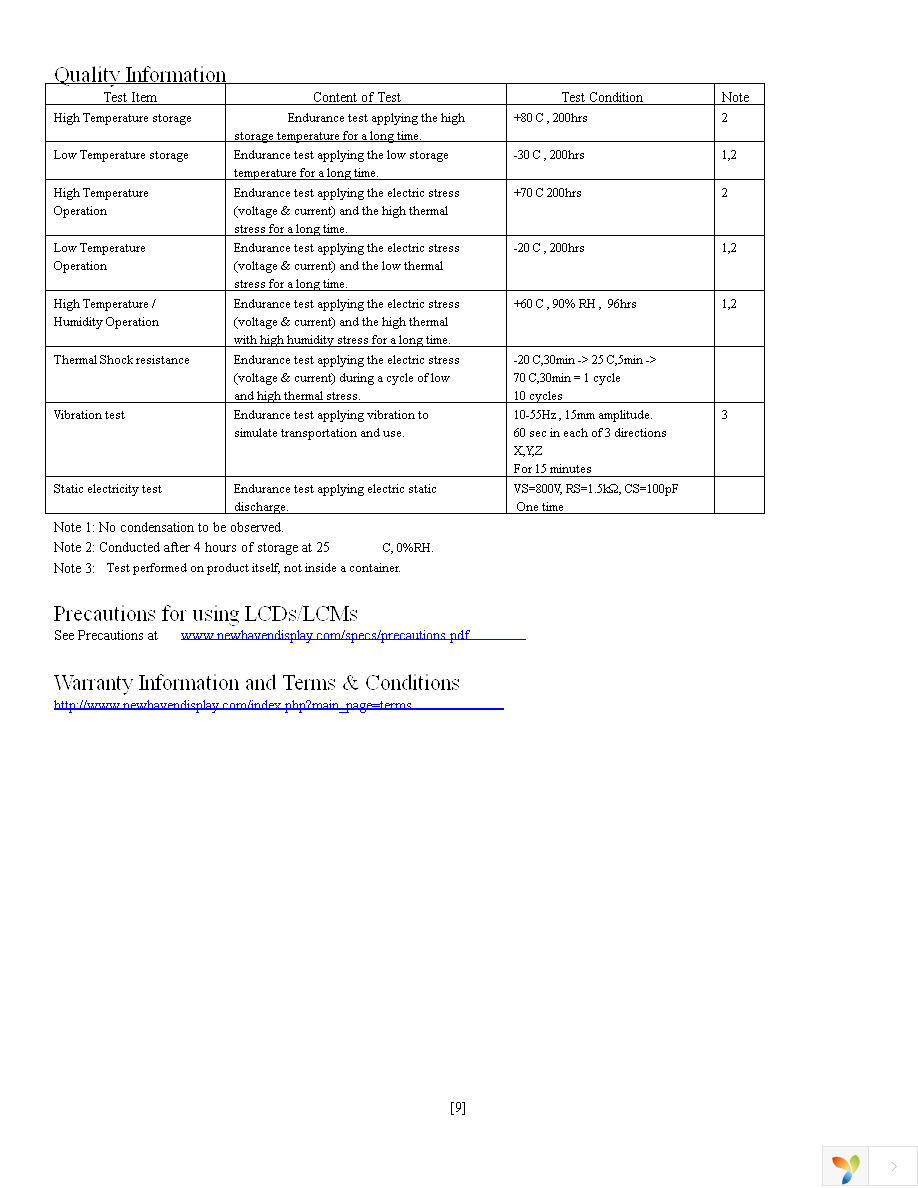 NHD-12232AZ-FL-YBW Page 9