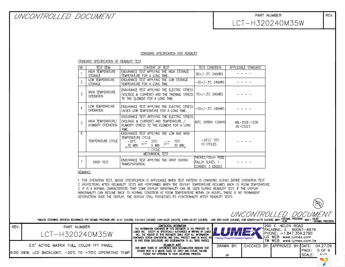 LCT-H320240M35W Page 5